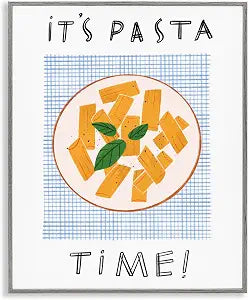 Pasta Time Phrase Kitchen Travel, 16 x 20 Inch Framed Gicle Print
