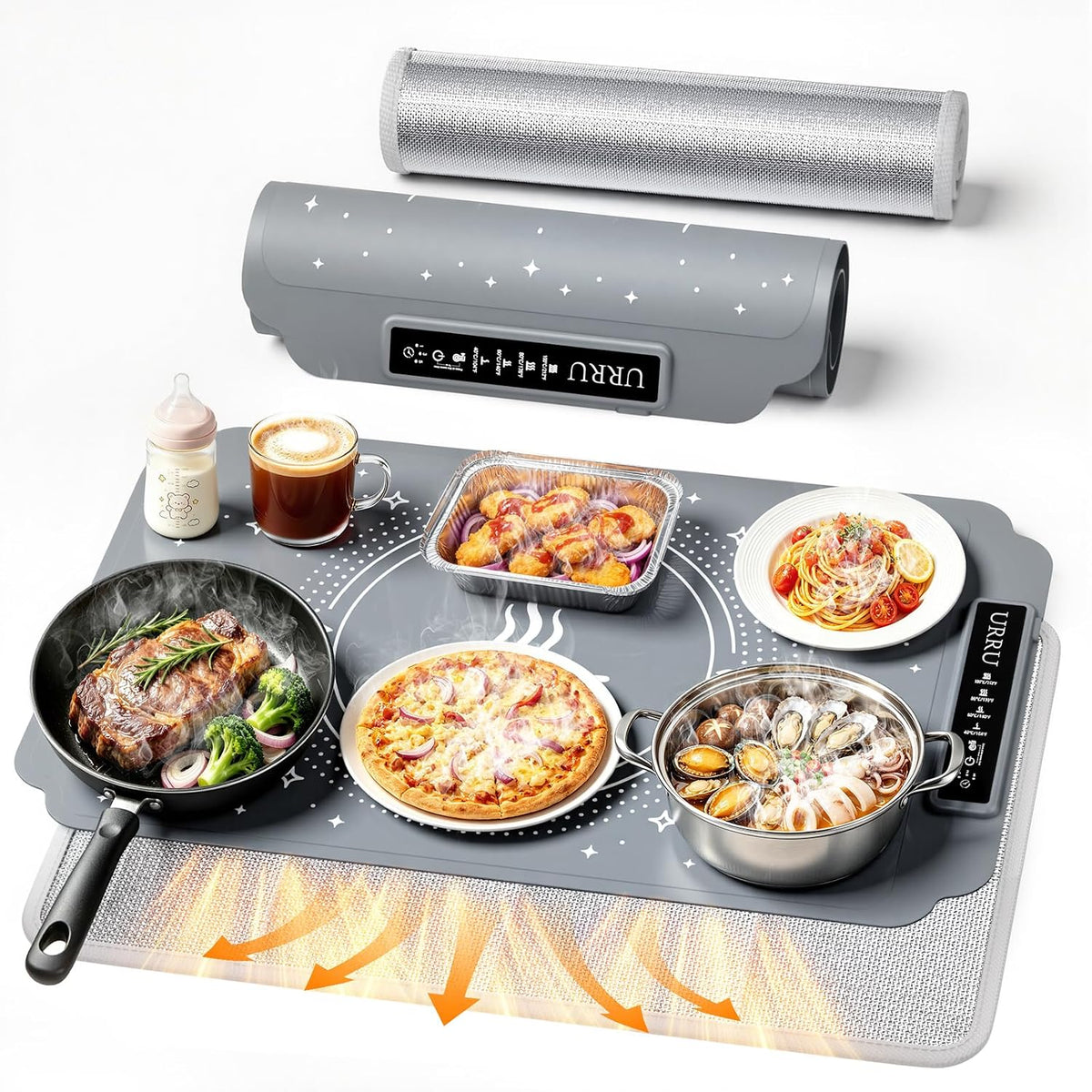 Food Warming Mat with Heat-Resistant Pad, 24X15 Inch