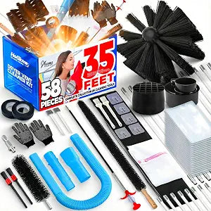 Holikme 35FT Dryer Vent Cleaner Kit 58Pcs - Lint Remover Brush Vacuum Tools