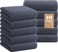 Homaxy 100% Cotton Waffle Weave Kitchen Towels, 10-Pack, Dark Grey