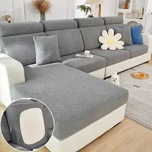 Couch Cushion Covers Sofa Covers Couch Covers for Sofa Pet Friendly Universal Sofa Covers Washable Stretch Slipcovers for Sectional Sofa (Texture Gray,Large Single Seat Cover)