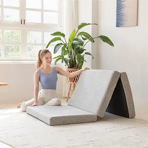 MLILY Single Trifold Mattress, 4 Inch Foldable Gel Memory Foam Mattress