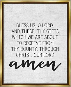 Before Meal Prayer Faith, 17 x 21 Inch Canvas in Floater Frame
