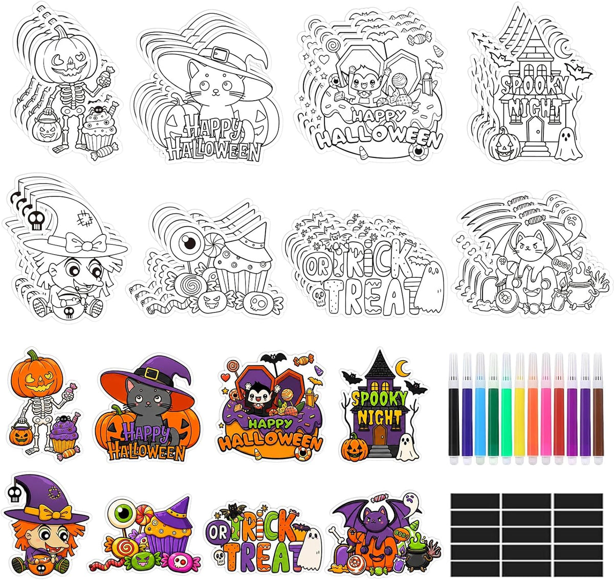 32 Pcs Halloween Crafts DIY Fridge Magnet Set Party Favors Decor Activity