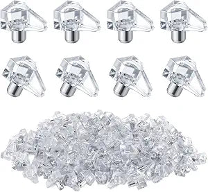 Apipi 100 Pcs Clear Shelf Support Pegs for Cabinet Furniture Book Shelves