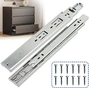 10 Inch Soft Close Drawer Slides 1 Pairs (2pcs) Side Mount Rails- Heavy Duty Full Extension Ball Bearing  Drawer Slide Glides for Cabinet Kitchen, Dresser Runners - Draw Slides Sliders 100LB