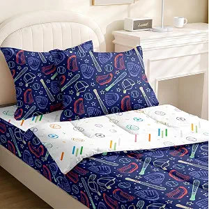 Kids Comforter Set,Zipper Bedding Twin for Boys,Baseballs Printed Comforter Set with Balls Fitted Sheets and Pillowcases for All Season(Baseballs-A)