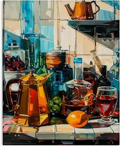 Stupell Industries Kitchen Counter Cocktail, 16 x 20 Inch Canvas Wall Art