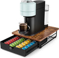 EVERIE Coffee Pod Drawer for Vertuo, Rustic Brown Wood Top, 40-52 Pods