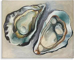 Traditional Oyster Nautical, 24 x 30 Inch Canvas Wall Art