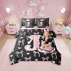 Erosebridal Initial Alphabet J Set with Sheets Twin Size for Bedding Set