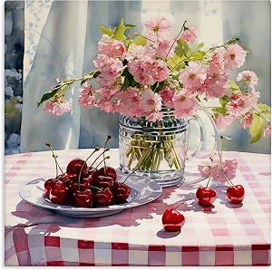 Stupell Industries Spring Still Life Plaid, 24 x 24 Inch Canvas Wall Art