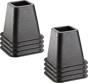 Simplify 2 Pack 6 inch 4 Pack Bed Risers | Raises Bed 6 Inches | Bedroom Storage | Easy to Use | Black