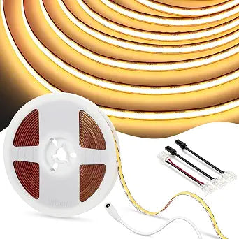 V4light 16.4ft COB LED Strip Light, Warm White 2700K, 12V, UL Listed
