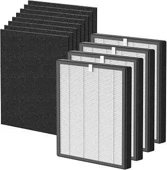 ProHEPA 9000 True HEPA Filters Replacement Compatible with VEVA ProHEPA 9000 Air Cleaner Purifier, 4 True HEPA Filters + 8 Activated Carbon Filters