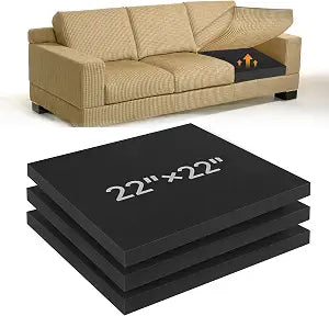 22"22" Couch Cushion Support for Sagging Seat, 3-Pack 40D Square High-Density Foam Sofa Cushion Support Board,Couch Supporter for Under The Cushions,Black