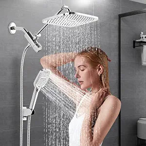 Aquaronvie 12" Rain Shower Head with Handheld Spray, Dual Shower Heads