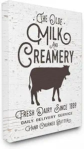 Stupell Industries Vintage Creamery Sign, 16 x 20 Inch Canvas Wall Art