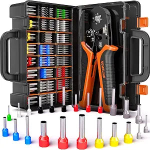 SOMELINE Ferrule Crimping Tool Kit, AWG 24-8 with 23 Sizes Wire Ferrules