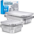 Disposable Aluminum Foil Pans with Lids, 20-Piece Combo Set, 9x13 & 8x8