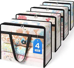 BlissTotes Moving Bags 40L 4PCS, Clear Clothes Storage Under Bed Storage