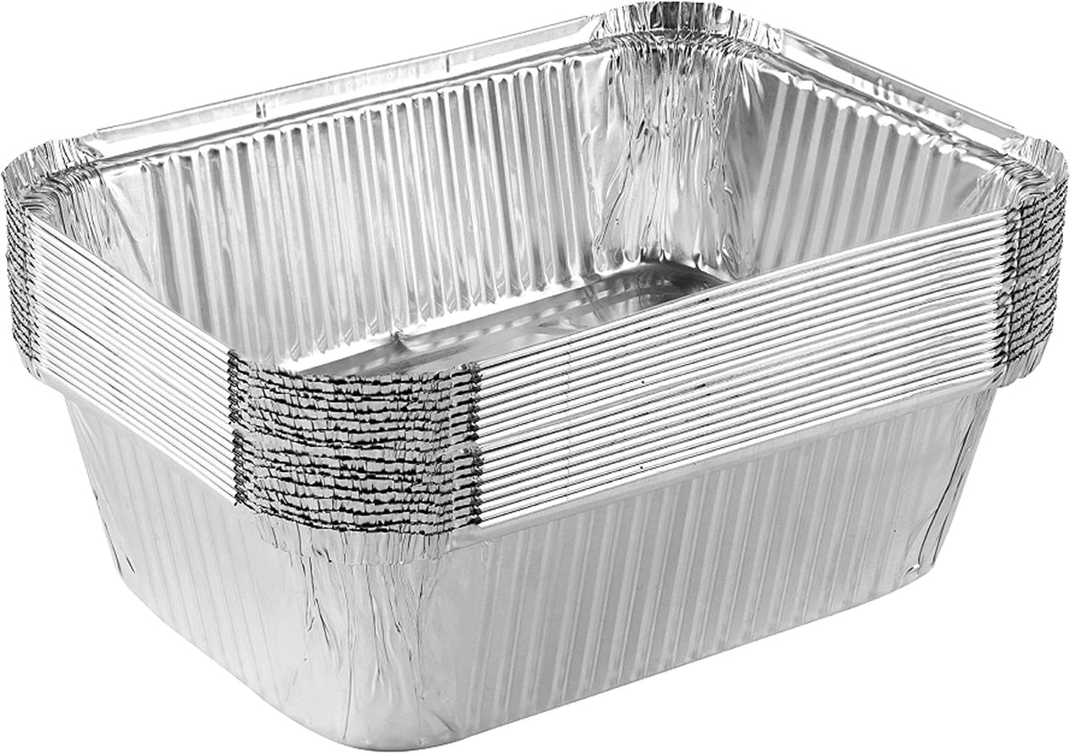 PLASTICPRO Disposable 5 LB Aluminum Takeout Tin Foil Baking Pans Pack of 10