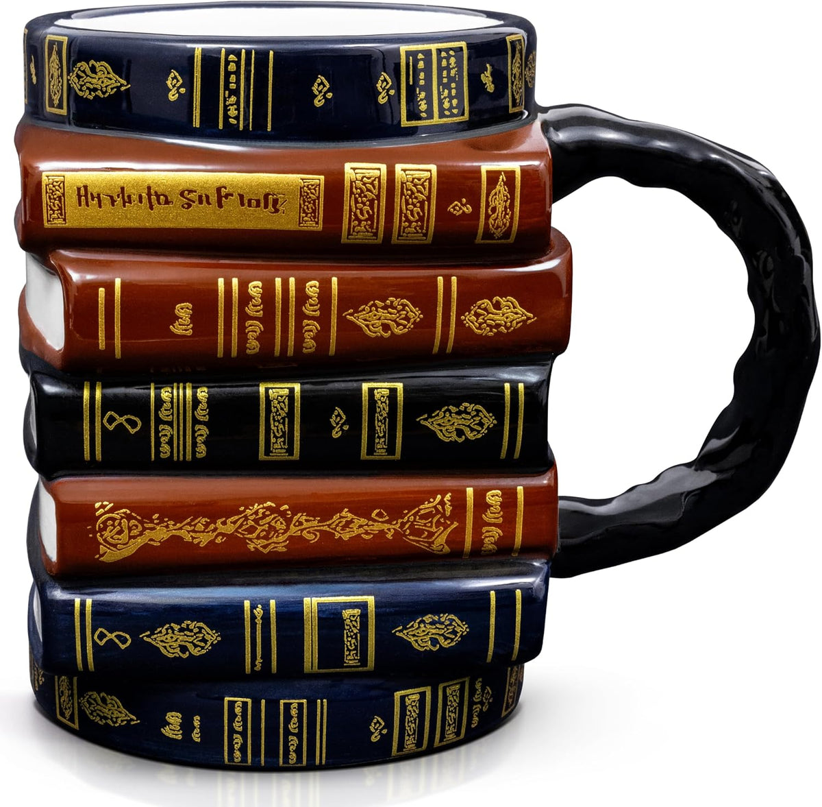 3D Book Mug - Stacked Books Mug, Book Lovers Gift for Readers & Librarians