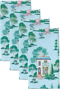 Lenox Spice Village Allover Napkins, Set of 4, Blue, 19" W x 19" L