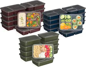 Bentgo Prep Meal Prep Kit, 1, 2 & 3-Compartment Containers, 60 Piece Set