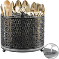 360 Rotating Kitchen Utensil Holder - Large Silverware Caddy Fast-Drying