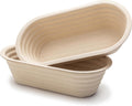 Brod & Taylor Banneton Batard 10'' Proofing Basket for Sourdough & Artisan Bread Baking - Stackable, Made From Bamboo & Sugarcane Pulp (2-Pack)