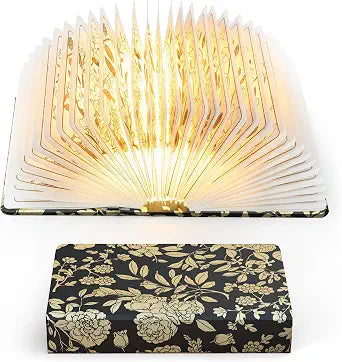 Book Lover Gift, Folding Book Lamp Decor, Portable Print Book Light