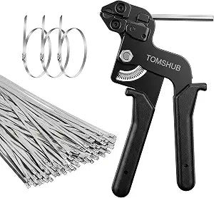 Metal Zip Tie Tool Kit, 100pcs 11.8 Inch Stainless Steel Zip Ties
