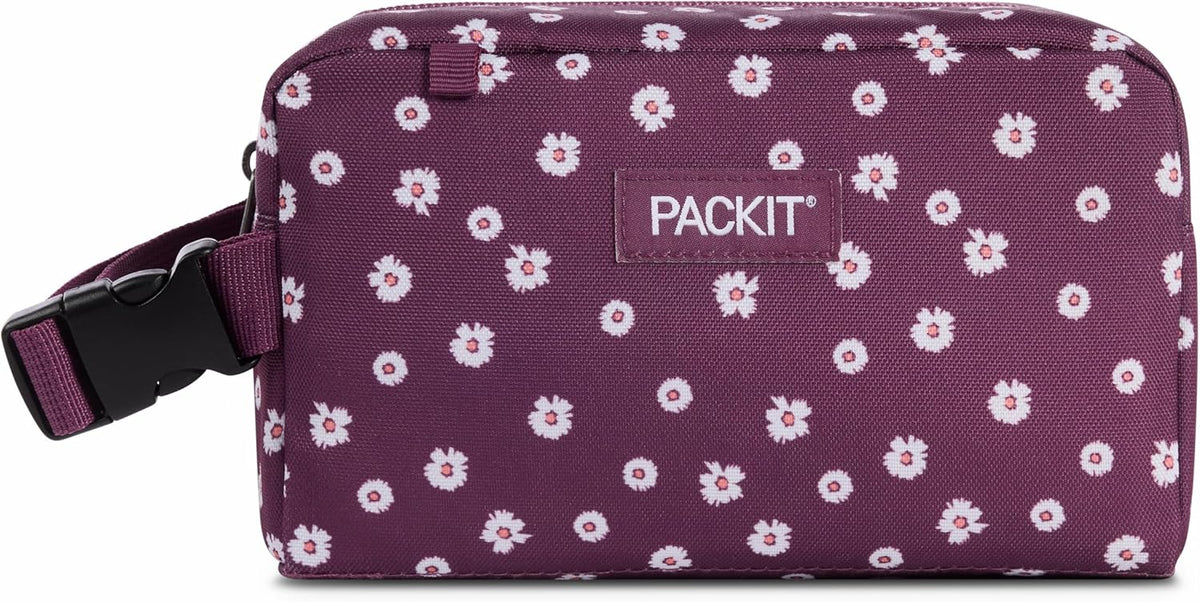 PackIt Freezable Snack Box, Ditsy Daisy Plum