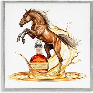 Southwestern Horse and Whiskey, 17 x 17 Inch Framed Gicle Print