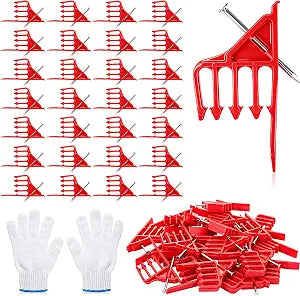 Junkin 200 Pcs Multi Cable Wire Clips Bulk, Cable Stackers with Nails,Red