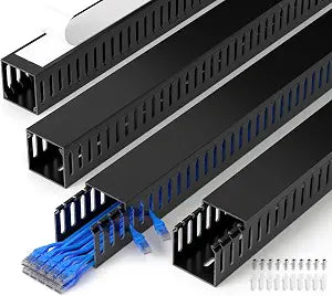 2" H x 2" W Cable Raceway, 132in Under Desk Wire Management Channel, Black
