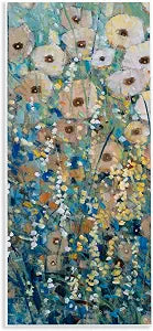 Sunny Day Fields Floral, 7 x 17 Inch Mounted Print on Wall Plaque