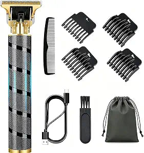 Cordless Hair Clipper, Beard Trimmer for Men, Rechargeable T-Blade Grooming Kit with Makeup Pouch for Home & Travel Gifts for Men