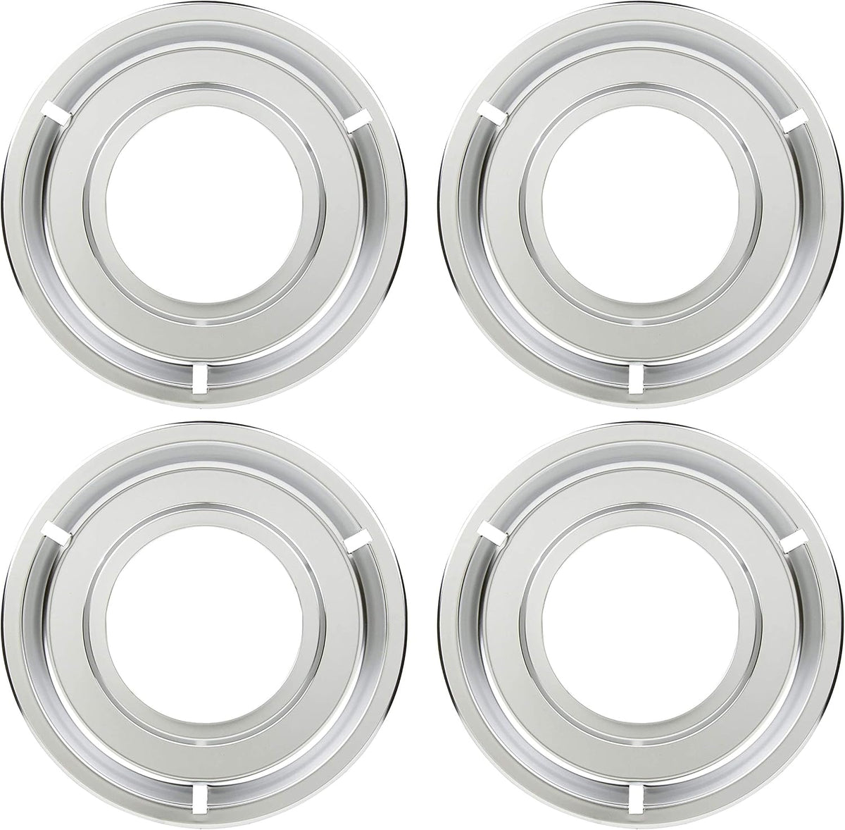 KITCHEN BASICS 101 Made in the USA 5303131115, 540T014P01 and RGP 300 Replacement Round Range Gas Stove Drip Pans for Frigidaire and Tappan, 4 Pack