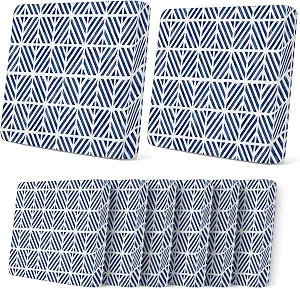 Geometric Patio Stretch Sofa Cushion Covers, 8 Pcs Washable Sofa Covers