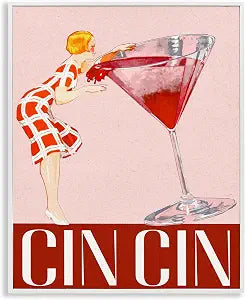Retro Cocktail Woman Vintage, 16 x 20 Inch Framed Gicle Print
