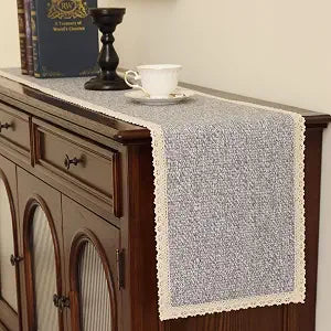 Boho Dresser Cover Top: Gray Handwoven Cotton Dresser Runner for Bedroom Furniture, Non-Slip Farmhouse Dresser Scarf and Scarves,Mashine Washable(12x48 inches)