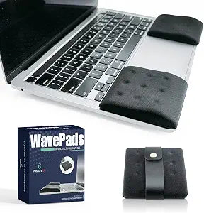 WavePads by PostureUp  Original Two Pack Adjustable Wrist Rests for Laptop and Keyboard Ergonomic Memory Foam Laptop Wrist Pads for Wrist Pain & Carpal Tunnel Relief, Memory Foam Wrist Support Pad