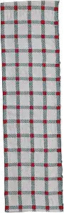 Creative Co-Op Plaid Embroidered Cotton Table Runner, Natural, Green and Red
