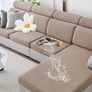 Genina Waterproof Couch Cushion Covers for Sectional Sofa L Shape Cover