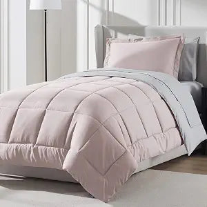 Nestl 5 Piece Twin Comforter Set ��� Blush Pink Reversible Bed in a Bag ��� Complete Twin Size Bedding Set with Sheets, Pillowcase and Sham