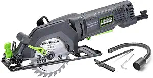 Genesis GCS445SE 4.0A 4-1/2-Inch Compact Circular Saw | 24T Carbide-Tipped Blade | 3,500 RPM | 45 Bevel | Depth Adjustment | Parallel Guide | Vacuum Adapter