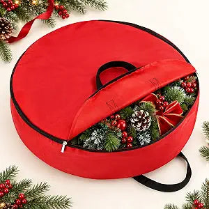 RAINFLOW Wreath Storage Container - 24 Inch Christmas Wreath Storage Bag