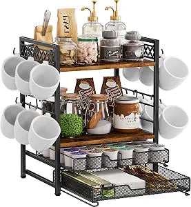 Plaviya Coffee Bar Organizer Coffee Station K Cup Holder for Countertop